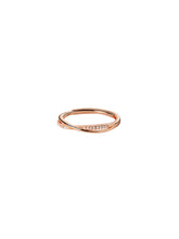 Interweave Stripe with Row Zircon Silver Ring for Women